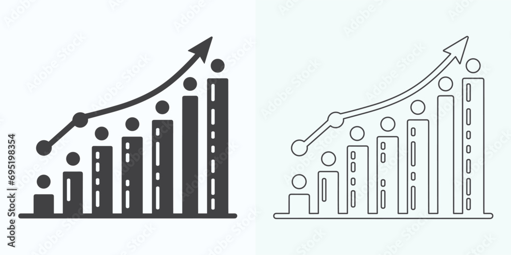 Growing Graph Icon, Bar Chart Icon, Infographic, Growths Chart ...
