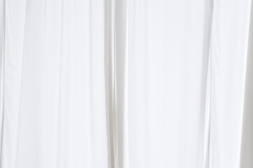 Poster - Transform your space with soft and smooth white drapery, bringing artful texture to your decor. real photo.