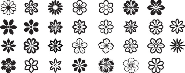 Icon set of flower. Editable vector pictograms isolated on a white background. Trendy flower outline symbols for mobile apps, website design. Premium pack of flower icons in trendy line style.