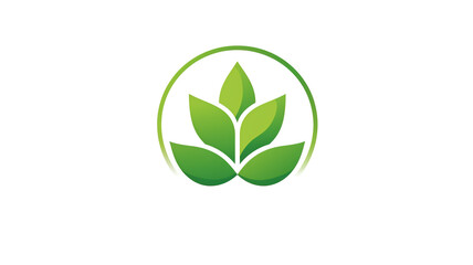 Wall Mural - outline logo of green plant on white background