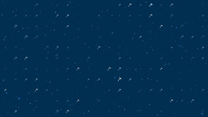 Poster - Template animation of evenly spaced ax symbols of different sizes and opacity. Animation of transparency and size. Seamless looped 4k animation on dark blue background with stars