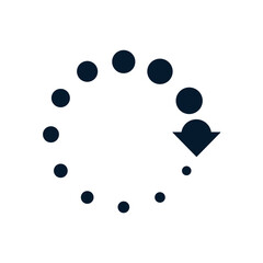 Poster - Arrow in a circle of dots. Movement. Vector linear icon isolated on white background.