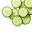 Cucumber Slices Isolated on Transparent or White Background, PNG