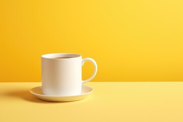 Poster - A cup of coffee sitting on a saucer. Suitable for various uses