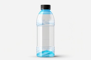 Poster - A simple image of a water bottle placed on a white surface. Suitable for advertising, health, and hydration concepts