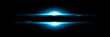 © klyaksun - Blue light flash lines isolated on black background. Vector realistic illustration of horizontal energy blast strip, space explosion glare effect, bright shine on horizon, magic power burst fading