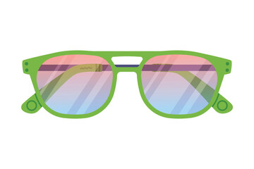 Sticker - Pair of Glasses and Shades for Sun Shine Protection Vector Illustration