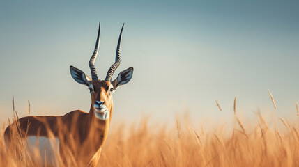 Wall Mural - antelope, wildlife photo, with empty copy space