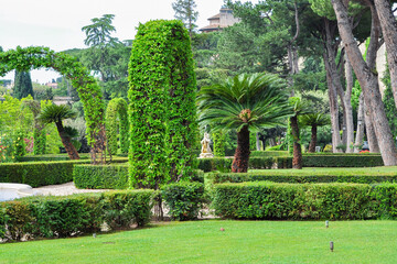 Wall Mural - Vatican gardens in center of Rome, Italy