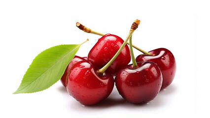 Wall Mural - Cherry isolated on white background. generative ai