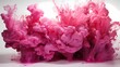 A burst of electric pink ink diffusing rapidly, creating an energetic and captivating composition in liquid