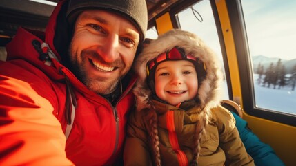 Poster - A man and a little girl sitting together in a car. Suitable for family, transportation, and bonding themes