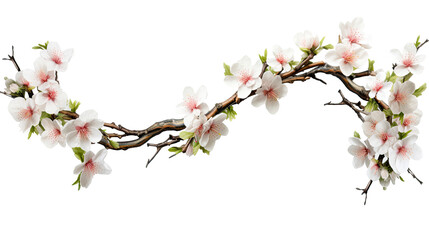 tree branch flower isolated on a transparent background.