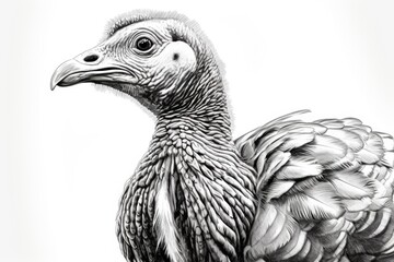 Aufkleber - A black and white drawing of a bird. Suitable for various artistic and design purposes
