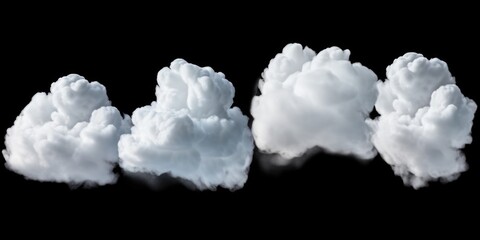 Poster - White clouds peacefully floating in the air. Suitable for various applications