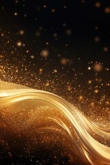 Poster - A beautiful gold background with a flowing wave. Perfect for adding an elegant touch to any design