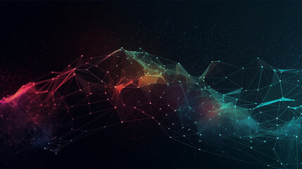 Poster - Abstract background in the style of neural networks.  Future technologies.  AI generative.