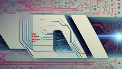 Wall Mural - technological pattern wallpaper symbolizing ai with the letters 
