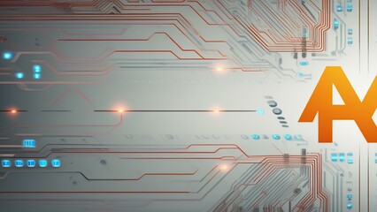 Wall Mural - technological pattern wallpaper symbolizing ai with the letters 