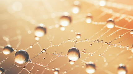 A cobweb with dew on it