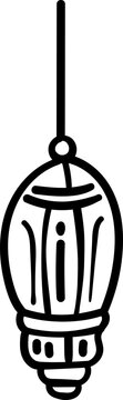 Ramadan hang lanter line-art hand-drawn