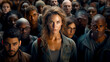 © Susith - 4K group of people with multi-ethnicity. team of people. employee group.  Female Teamleader. high resolution. 16:9 aspect ratio. background wallpaper image.