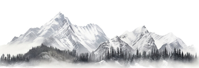 Wall Mural - Picturesque landscape with majestic snowy mountain peaks