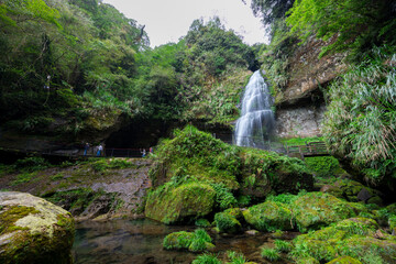 Wall Mural - Waterfall at Sun Link Sea vacation resort in Nantou Taiwan