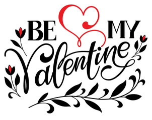Sticker - Valentine poster, card, label, banner letter slogan Vector elements for Valentine's day design elements. Typography Love heart
