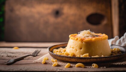 Copy Space image of A bowl of delicious Macaroni and cheese