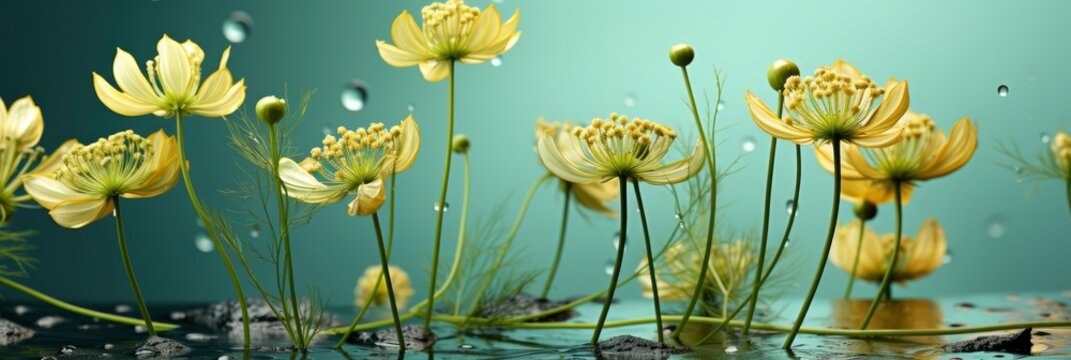 Flowering Fresh Dill Nature Umbrella Flowers , Banner Image For Website, Background, Desktop Wallpaper