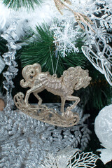 Wall Mural - Christmas tree branches with a decorations	