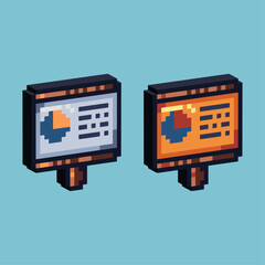 Poster - Isometric Pixel art 3d of graphics board icon for items asset. Graphic icon on pixelated style.8bits perfect for game asset or design asset element for your game design asset.