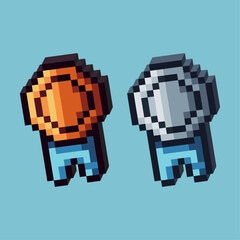 Poster - Isometric Pixel art 3d of Medal achievement icon for items asset. Medal win icon on pixelated style.8bits perfect for game asset or design asset element for your game design asset.