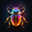 Beetle insect in abstract graphic highlighters
