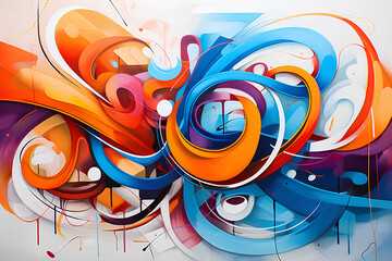 Wall Mural - Abstract Urban Symphony Street Arts Vibrant City Energy