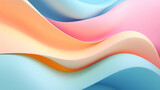 Fototapeta Storczyk - Abstract 3d wavy smooth background. Multicolor pastel colour palette. Aesthetic concept. Generative AI