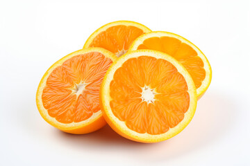 Wall Mural - Orange fruit on white background