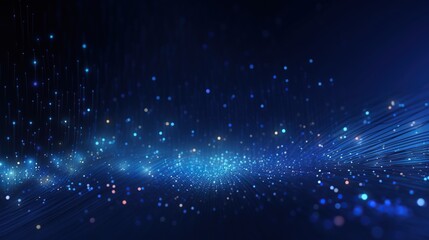 form of speed of light, point of light. Distributed register technology, background made of lines, circles and particles. Block chain network. Digital graphics
