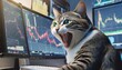 株式暴落で絶叫する猫の株式トレーダー