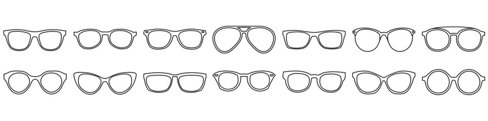 Wall Mural - glasses icon vector set. sunglasses illustration sign collection. blindness symbol or logo.