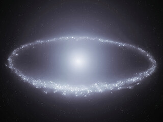 Wall Mural - Elliptical galaxy with a ring of stars and a bright centre. Astronomical observation of the universe.