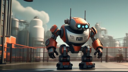 Wall Mural - ai robot factory cinematic wallpaper