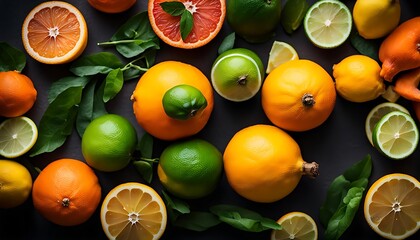 Wall Mural - fruits and vegetables background