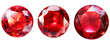 Red ruby crystal shiny gem gemstone isolated white background