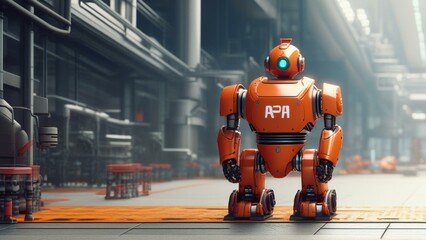 Wall Mural - ai robot factory cinematic wallpaper