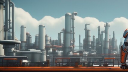 Wall Mural - ai robot factory cinematic wallpaper