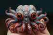 whimsical small octopus made of contoured ovals, decorations, art