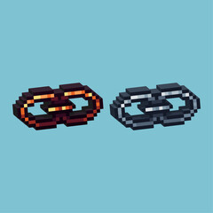 Poster - Isometric Pixel art 3d of Chain linked icon for items asset.Link icon on pixelated style.8bits perfect for game asset or design asset element for your game design asset.