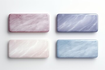 Wall Mural - A set of realistic marble interface buttons and panels. Textured backgrounds and elements.